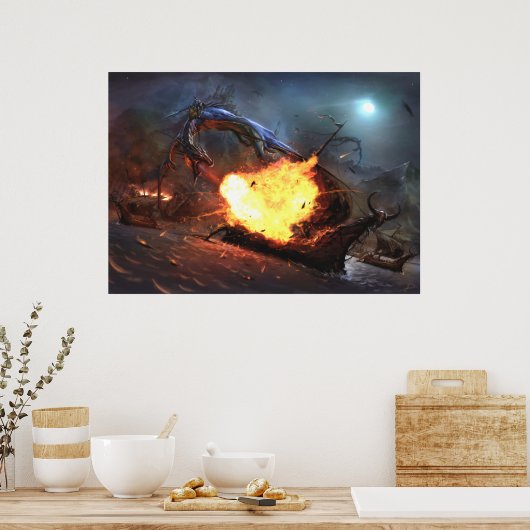 Arx Draconisが攻撃中 ポスター (キッチン)