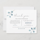 ARYAセージグリーンユーカリプトゥスサンキューカード 招待状 (正面)