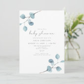 ARYAユーカリ素朴プタスグリーンベイビーシャワー 招待状 (スタンド正面)