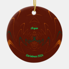 ARYAN to 3D CHRISTMAS RED Green Orange 2024 セラミックオーナメント