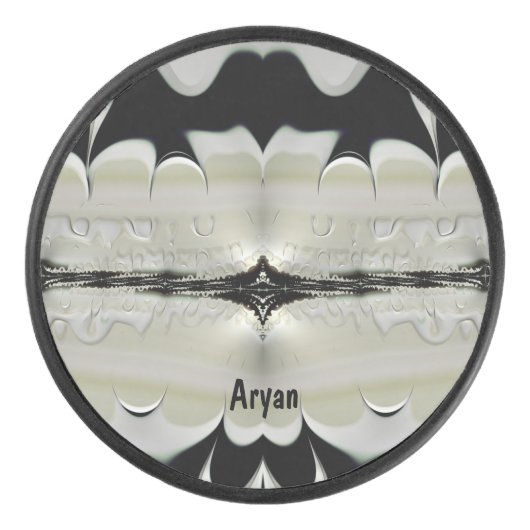 ARYAN to Shades of Black, White Tan to アイスホッケーパック (正面)