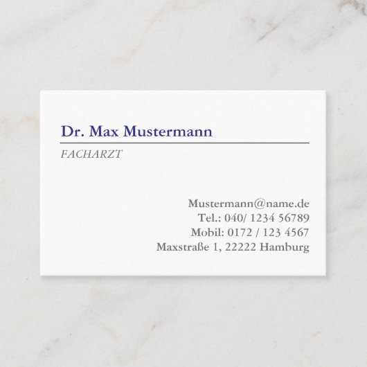 Arzt Visitenkarte 名刺 (正面)