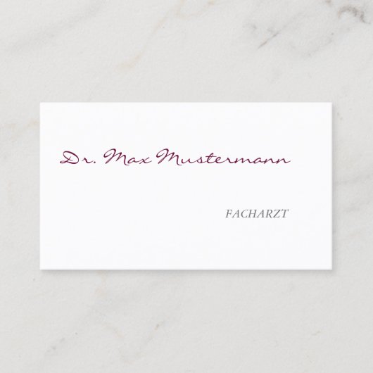 Arzt Visitenkarte 名刺 (正面)