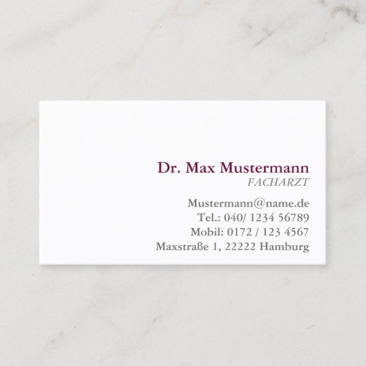 Arzt Visitenkarte 名刺 (正面)
