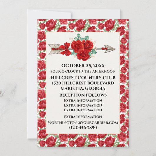 A'sのための素敵な結婚一日 – 招待状 – 戻る参照 (裏面)