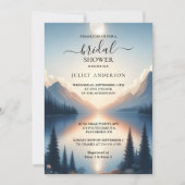 asレイクサイドマウンテンおもしろい自然レイクブライダルシャワー 招待状 (正面)