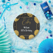 asレトロおもしろいアダルトユーモアハッピーシック80誕生日 ペーパープレート (パーティー)