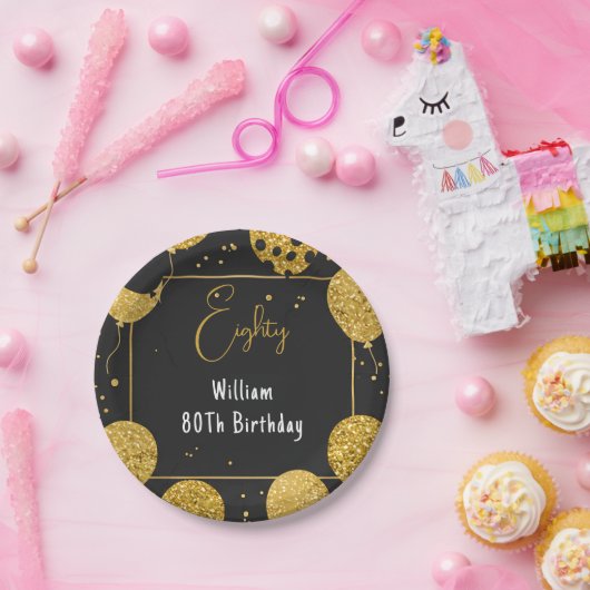 asレトロおもしろいアダルトユーモアハッピーシック80誕生日 ペーパープレート (パーティー)