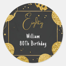 asレトロおもしろいアダルトユーモアハッピーシック80誕生日 ラウンドシール