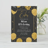 asレトロおもしろいアダルトユーモアハッピーシック80誕生日 招待状 (スタンド正面)