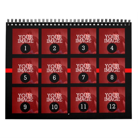 as簡単として1から12あなたの赤い線の写真 カレンダー (カバー)