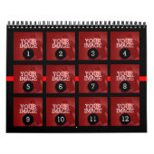as簡単として1から12あなたの赤い線の写真 カレンダー (カバー)
