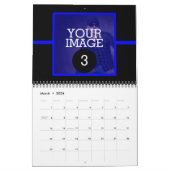 as簡単として1 to 12あなたの独自のブルーライン写真 カレンダー (3月 2026)