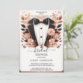 As衣装メンズタキシードはっきりしたブラックタイブライダルシャワー 招待状 (スタンド正面)