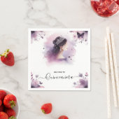 as金ゴールド王室のティアラ薄紫ライトパープルキンセアニェラ スタンダードカクテルナプキン (インサイチュ)