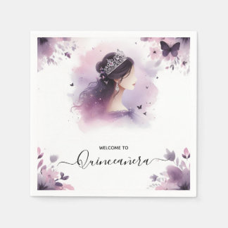 as金ゴールド王室のティアラ薄紫ライトパープルキンセアニェラ スタンダードカクテルナプキン