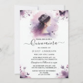 as金ゴールド王室のティアラ薄紫ライトパープルキンセアニェラ 招待状 (正面)