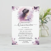 as金ゴールド王室のティアラ薄紫ライトパープルキンセアニェラ 招待状 (スタンド正面)