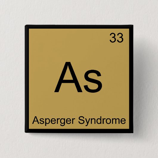 As – アスペルガーおもしろい症候群Chemistry Element T 缶バッジ (正面)