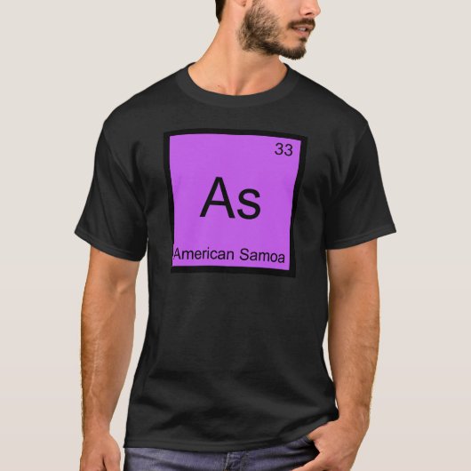 As - アメリカ領サモア おもしろ 化学 元素記号 tシャツ (正面)