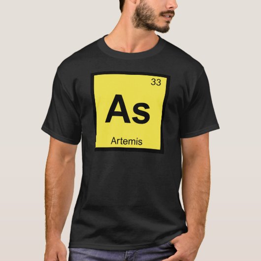 As - アルテミス女神 化学周期表 tシャツ (正面)