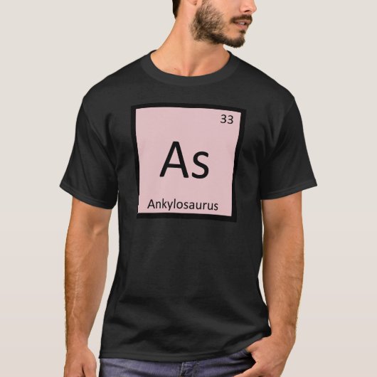As - アンキロサウルス 化学 周期表 tシャツ (正面)
