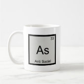 As -アンチ社会おもしろい化学要素シンボルT コーヒーマグカップ (左)
