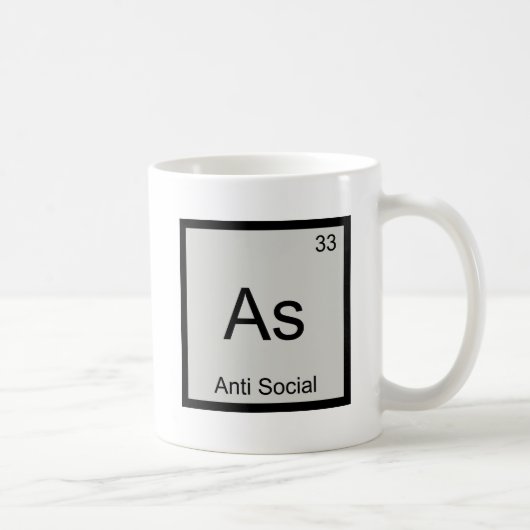 As -アンチ社会おもしろい化学要素シンボルT コーヒーマグカップ (右)