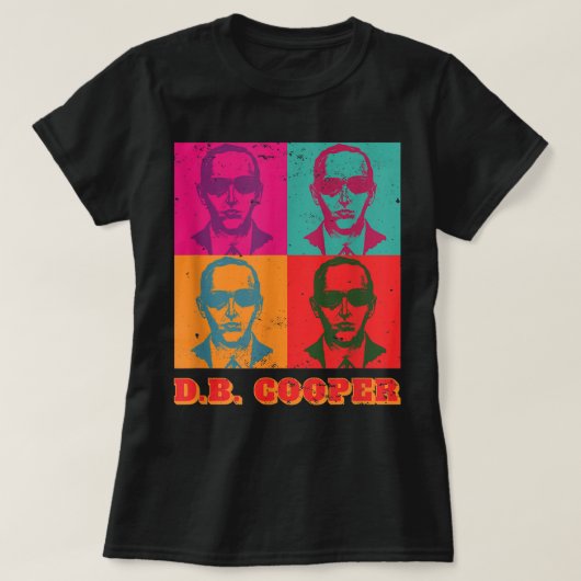 As カッコいい Db Cooper Art 1971ポップ・アートのレトロSkyjacking H Tシャツ (デザイン正面)