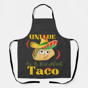 As ユニーク A Breakfast Taco Happy Smiling Taco エプロン