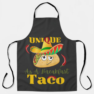 As ユニーク A Breakfast Taco Happy Smiling Taco エプロン