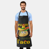 As ユニーク A Breakfast Taco Happy Smiling Taco エプロン (着用した状態)