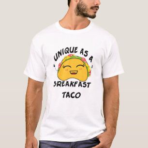 As ユニーク Breakfast Tacoハッピーと笑顔おもしろいT Tシャツ