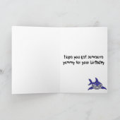 AS – 笑い笑わされるのサメの漫画 カード (内部)