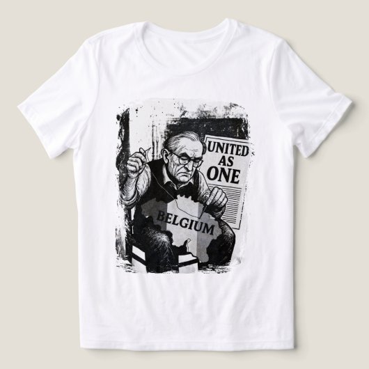 As 統一された One - Belgium Black & White Art T-Shirt トライブレンドTシャツ (デザイン正面)