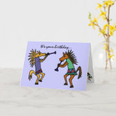 AS-踊りウマ誕生日カード カード (黄色い花)