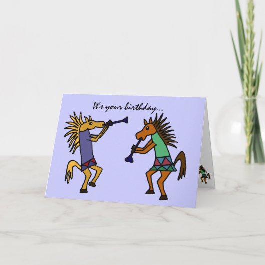 AS-踊りウマ誕生日カード カード (正面)