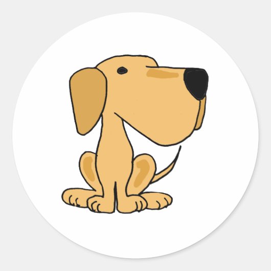 AS – 黄色素晴らしラブラドール子犬 ラウンドシール (正面)