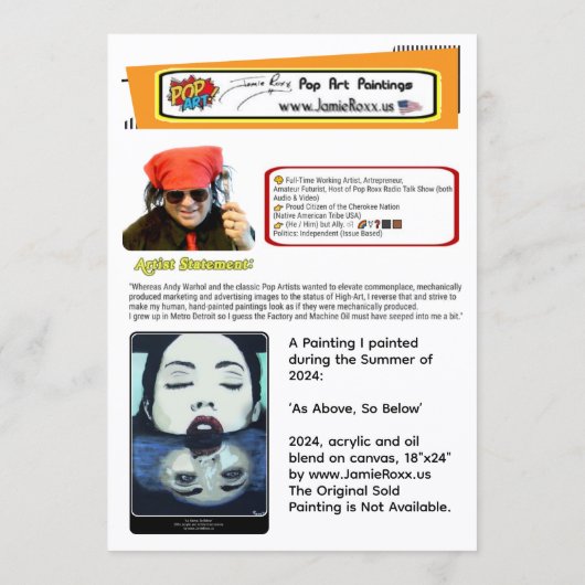 ‘As Above, So Below’ Painting on a Small-Scale Pri 招待状 (裏面)