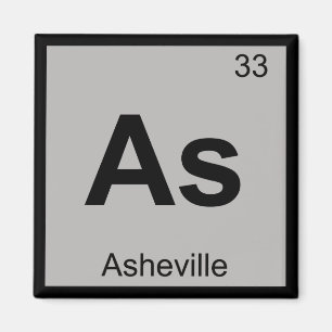 As - Asheville North Carolina化学シンボル マグネット