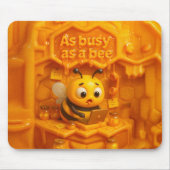 As busy as a bee – cute productivity bee at work マウスパッド (正面)