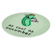 As Cool As Cucumber – Round Glass Cutting Board  カッティングボード (角)