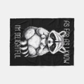 As Far As I Know I'm Delightful Raccoon  フリースブランケット (正面(横))