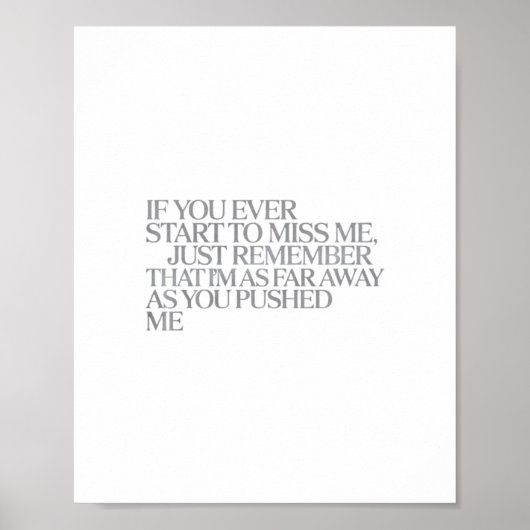 As Far Away As You Pushed Me – Emotional Quote Pre ポスター (正面)
