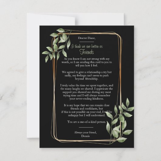 As Friends Breakup Card 案内状 (正面)