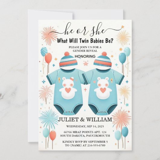 As Games Ohベビー共同デュアルツインジェンダーが明らかにする 招待状 (正面)