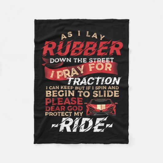 As I Lay Rubber Down The Street Drag Racing For Dr フリースブランケット (正面)