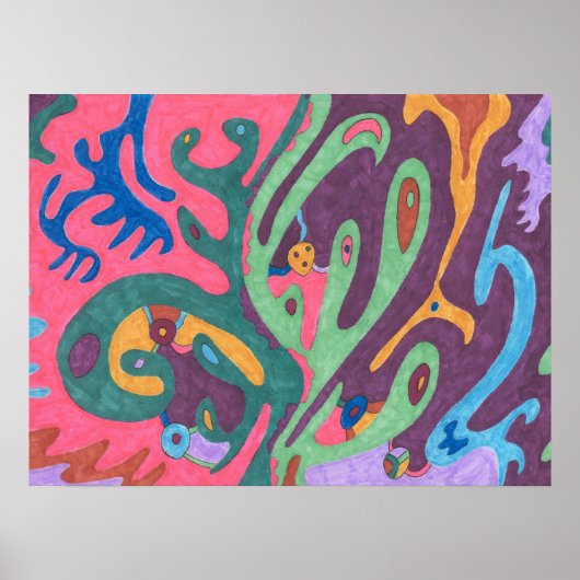 「As One」抽象芸術アート24x18 ポスター (正面)