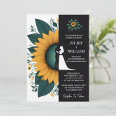 As Plants 素朴 Garden Greenery Sunflower結婚's 招待状 (スタンド正面)