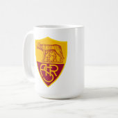 AS Roma Shield Vinyl Sticker – Maroon & Gold Footb コーヒーマグカップ (正面左)